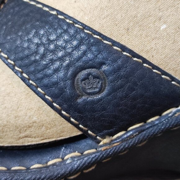 Born Leather Sandals Size 9 Slip On Block Heeled Comfort Dressy Slides Shoes - Picture 12 of 15